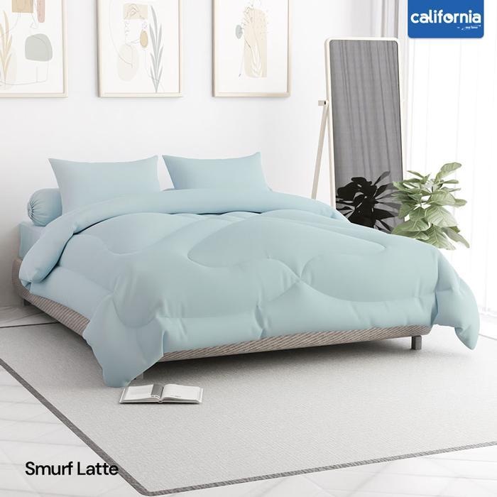 CALIFORNIA Bed Cover Set Fitted Polos Embos Motif Ukuran King 180x200 Sprei No 1 New Produk Kain Sar