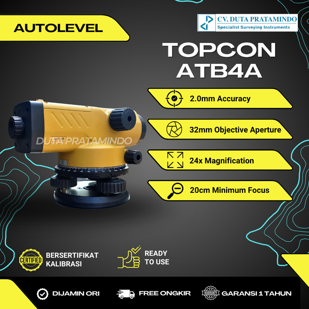 Autolevel TOPCON ATB-4A / Waterpass TOPCON AT-B4A Complete Set