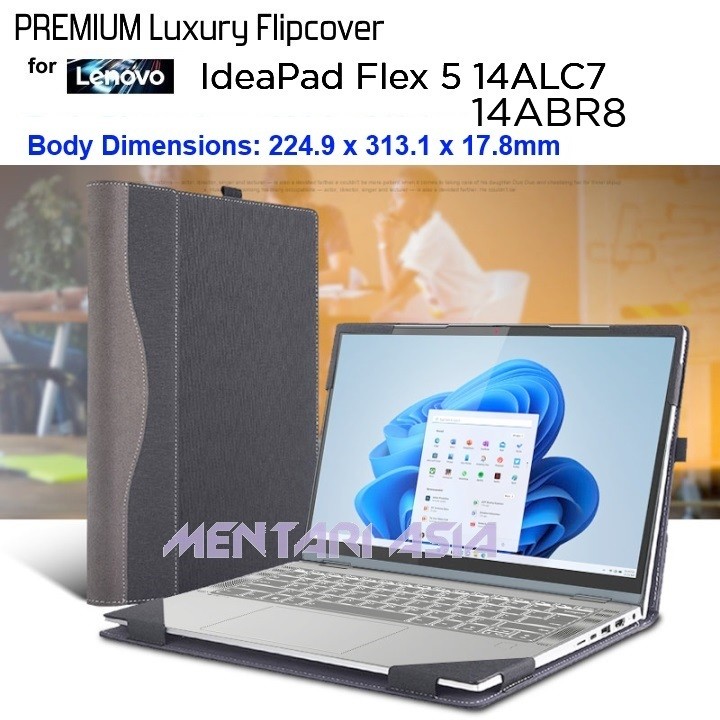 Flipcover Lenovo Ideapad FLEX 5 14ALC7  14ARB8 - PREMIUM LUXURY Detachable Leather Case