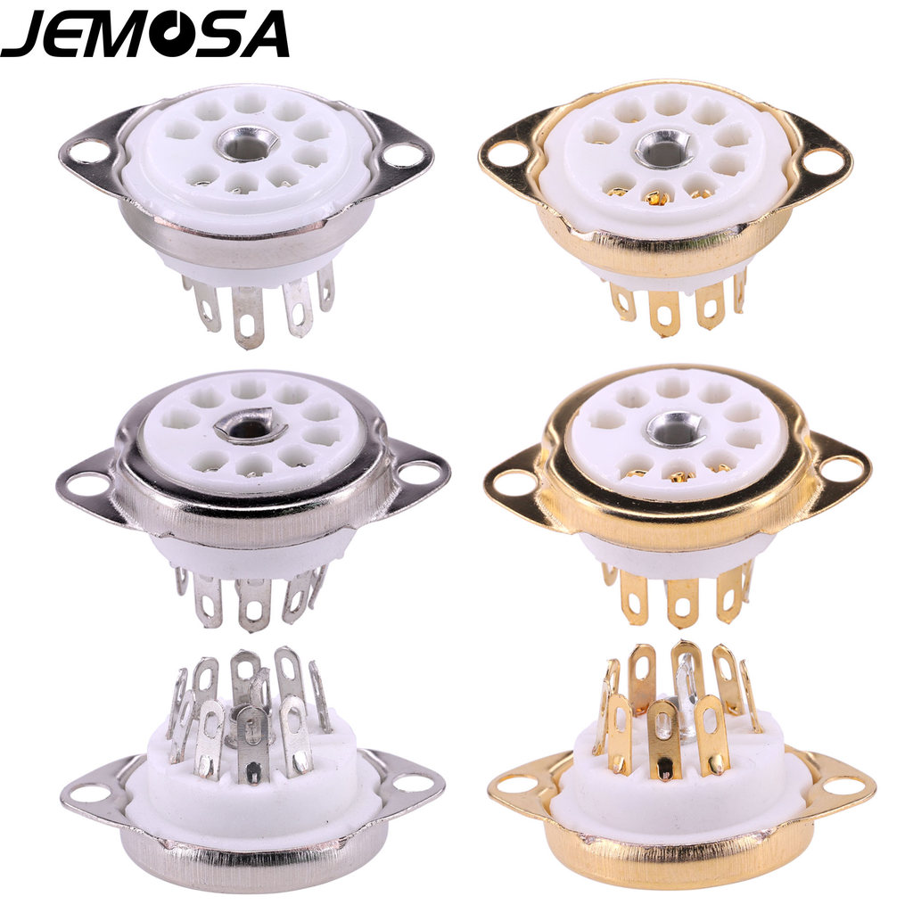 9pin Ceramic tube sockets GZC9C B9A Valve Tube Base for 12AX7 ECC83 6922 ECC88 EL84 ECC82 12AU7  Vac