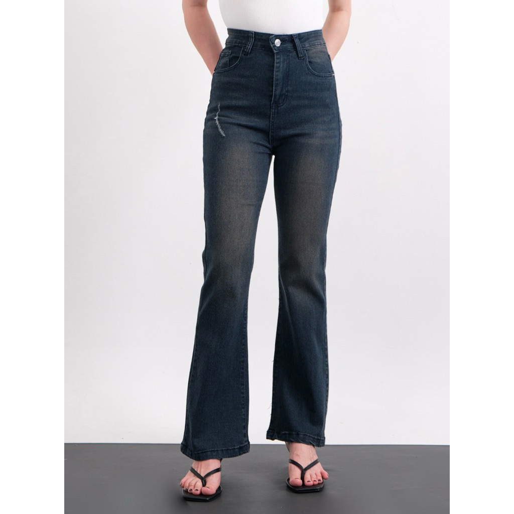 354 jeans | Highwaist Cutbray Jeans Flare Jeans Fit & Flare jeans wanita