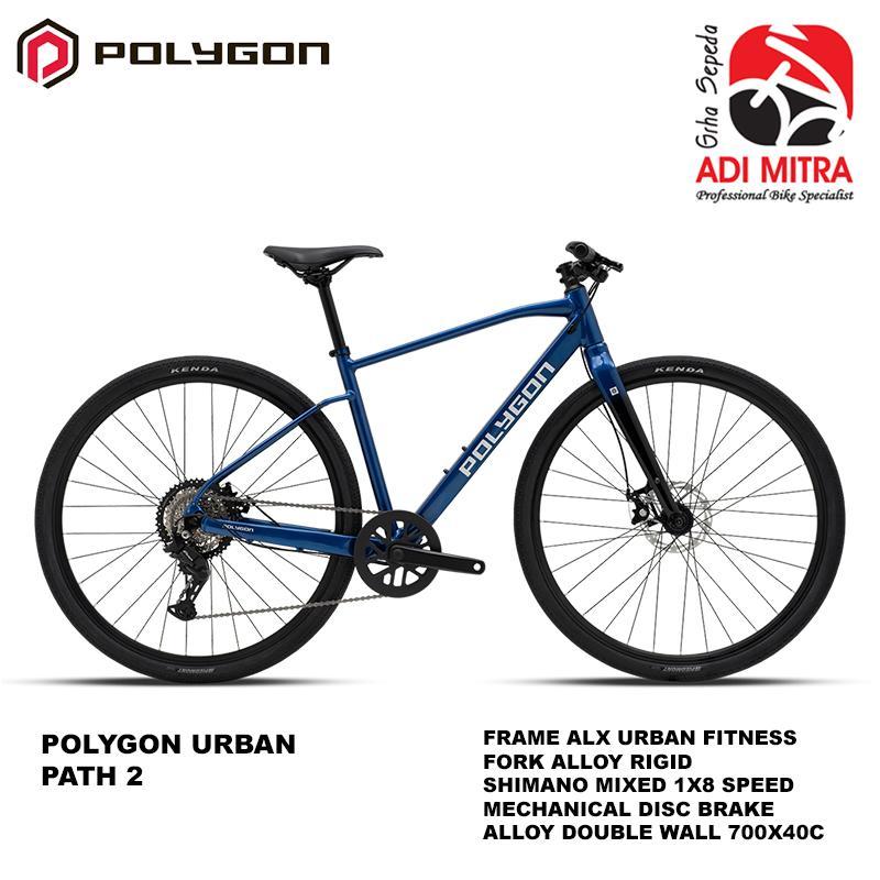 Polygon Urban Path 2 [700 C] 8 Speed Sepeda Hybrid Urban Frame ALX Urban Fitness Fork Alloy Rigid Sh