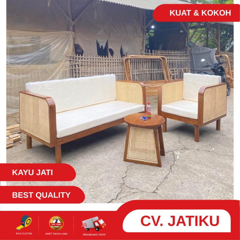 kursi sofa rotan kursi tamu rotan minimalis modern terlaris