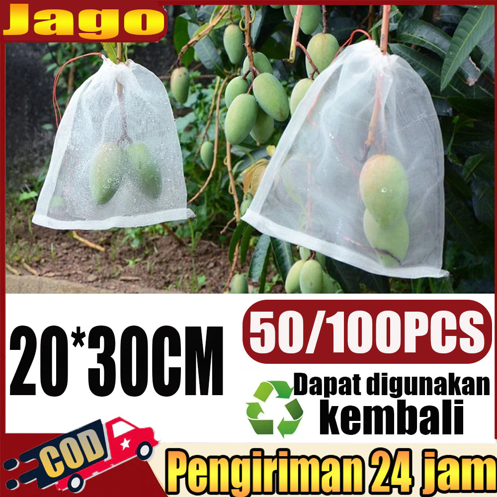 100PCS Fruit Cover/Pembungkus Buah/Fruit Cover Anti Serangga/Fruit cover net jaring transparan pembu