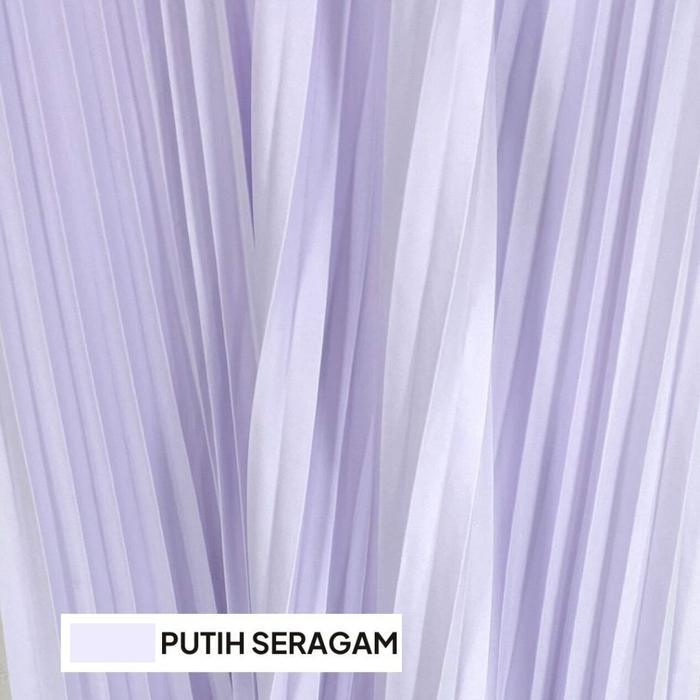 promo  -Rok plisket pendek 7/8 nita model payung / Rok Plisket Mayung pendek / Rok Kerja Desa - puti