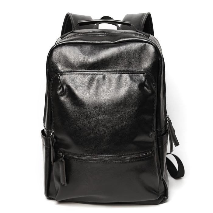 promo  -Leather Concept OMBRE Tas Ransel Kulit Pria Tas Pria hitam backpack Kulit sekolah Kuliah - H