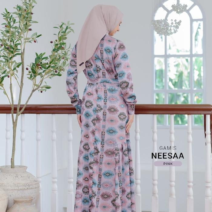 NEESAA GAMIS UKHTI MUNIRA TEARU GAMIS MOTIF LIMITED SATIN RUBY - k, S