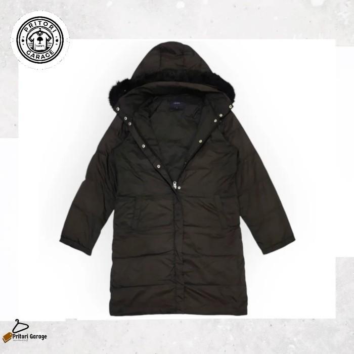 Long Coat Parka Hoodie Fur Puffer Jacket Ships Dark Brown Color Vintage S fit M