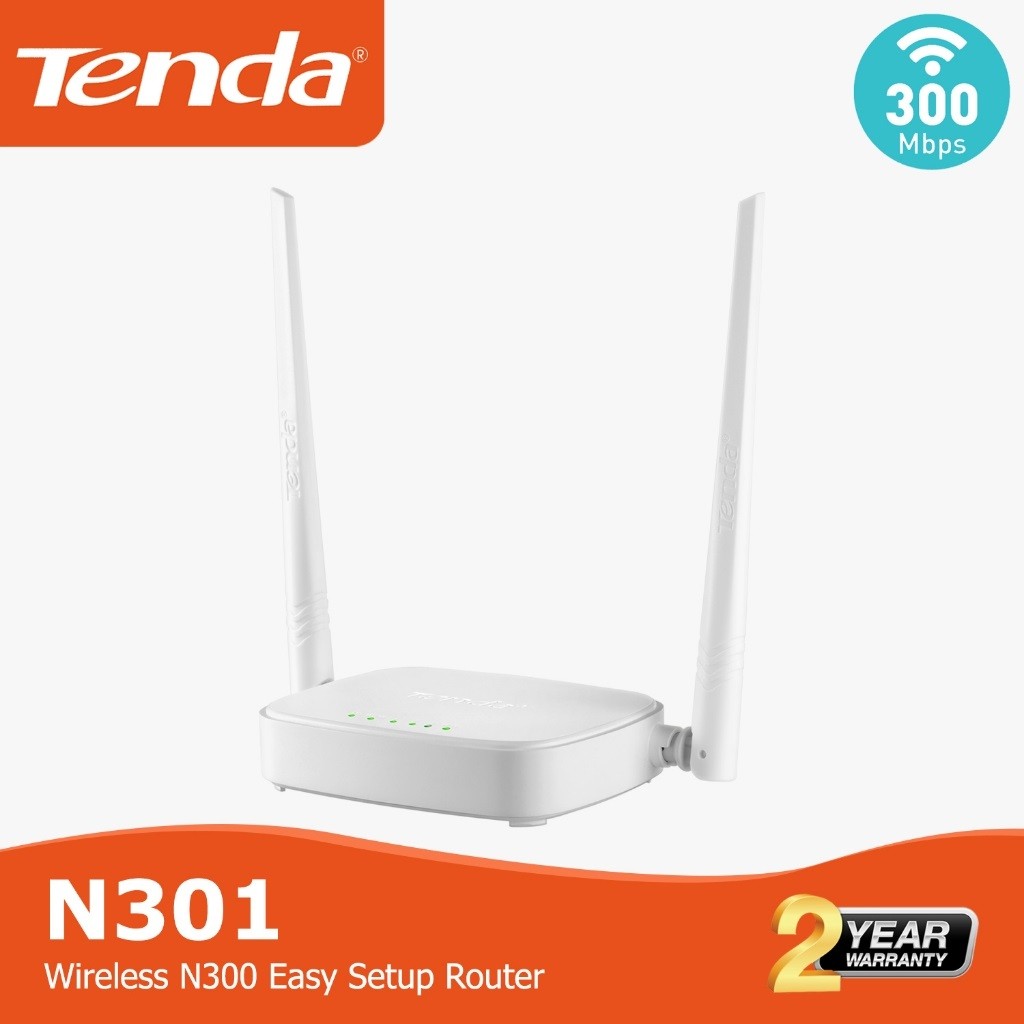 Tenda N301 Router Wiresless WiFi 300Mbps 2 Antenna Seperti TL-WR840N TL-WR820N TL-WR844N MW306R MW30