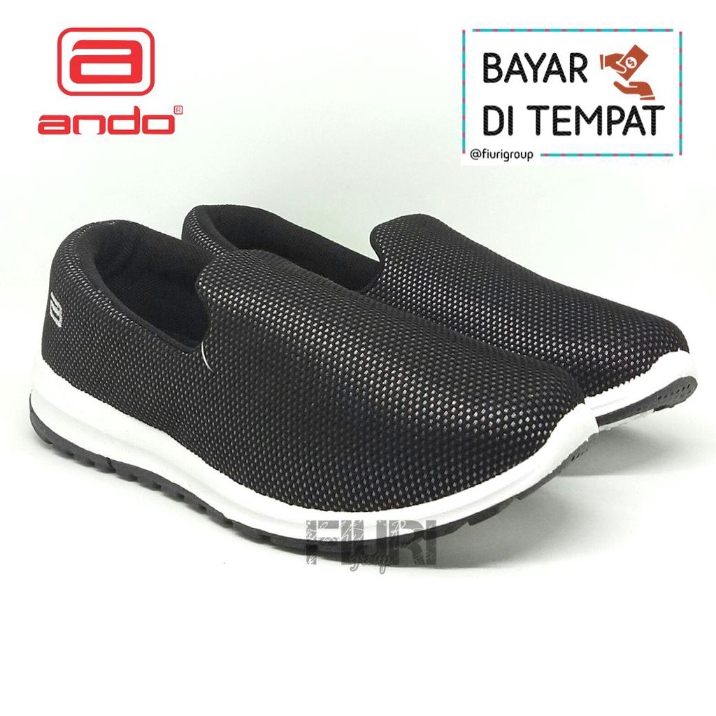 Ando - GIVY Hitam Putih 37-40  - Sepatu Kets Sneakers Wanita - Sepatu Flat Shoes Slip On Wanita - Se