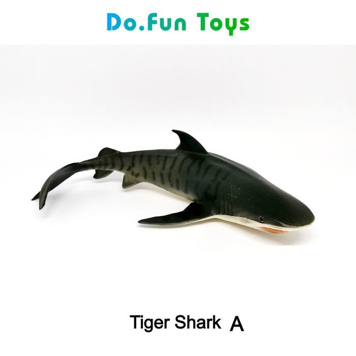 "TNKSYU" - Tiger Shark Animal Figure / Mainan Miniatur Ikan Hiu Harimau - Tiger Shark A Mainan