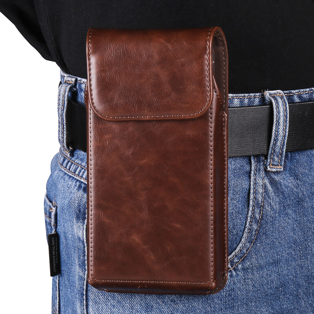 Cow Leather Belt Clip Phone Bag Men Waist Pouch For Samsung Galaxy S24 Ultra S23 S22 S21 Plus S20 FE