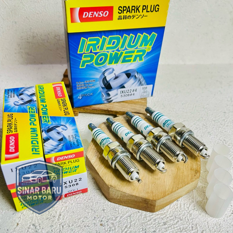 Busi Iridium type IXU22 Denso 1set 4pcs Untuk mobil Avanza VVTI tahun 2006-2011  All New Avanza tahn