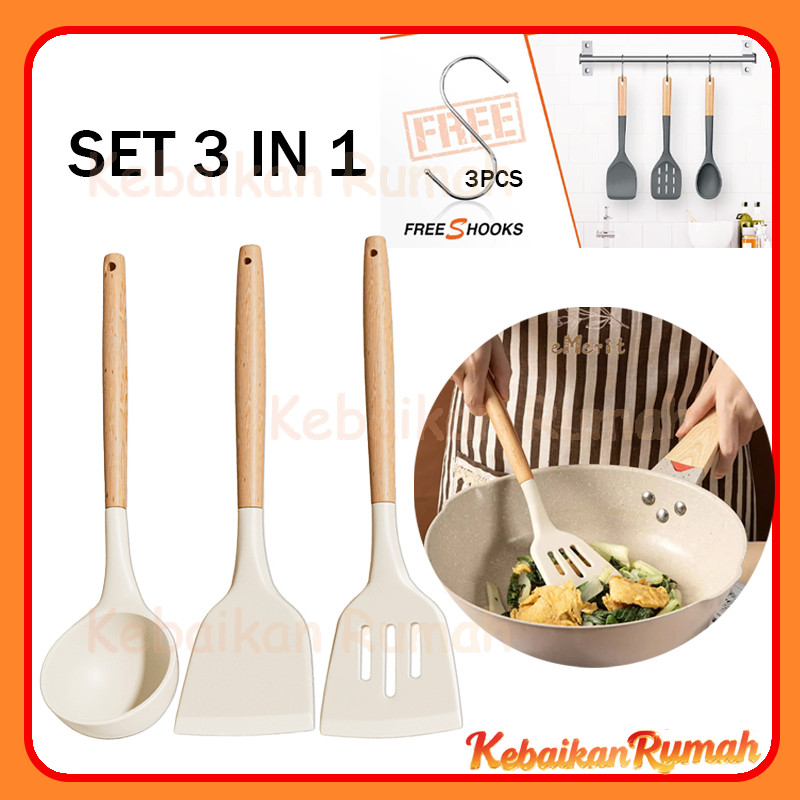 KR Peralatan Masak Silikon 3 Bagian Alat Masak Silikon Peralatan Masak Food Grade