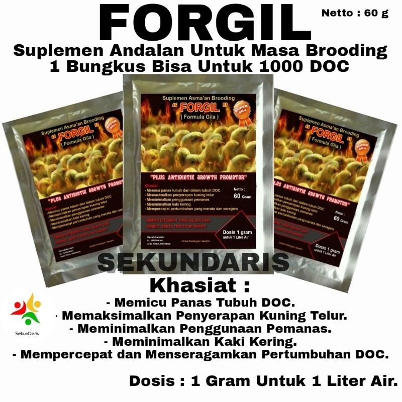 [CAHAYA PETSTORE] VITAMIN ANAK AYAM  - FORGIL -  SUPLEMEN AYAM BROILER - OBAT AYAM -  SUPLEMEN BROOD