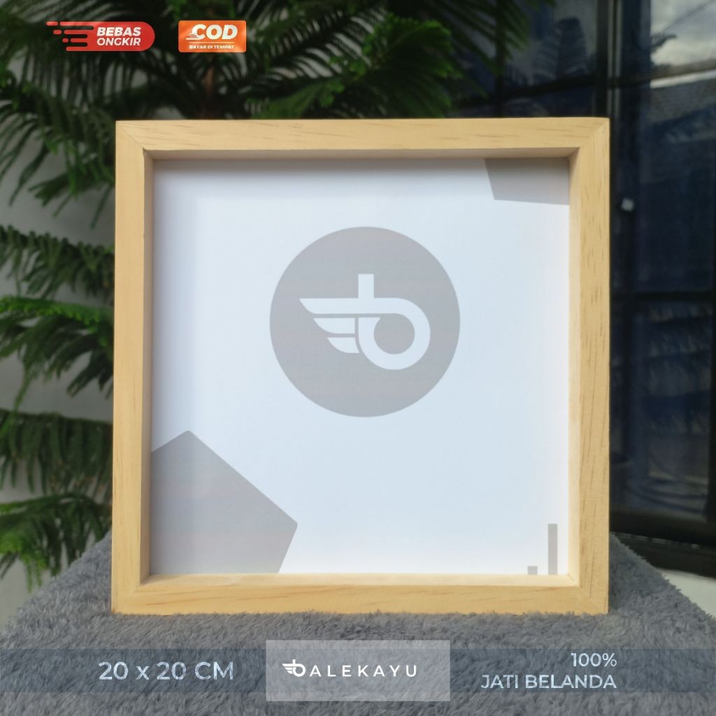 Bingkai Kayu 20x20 CM / Bingkai Kayu / Frame Kayu Jati Belanda TANPA KACA