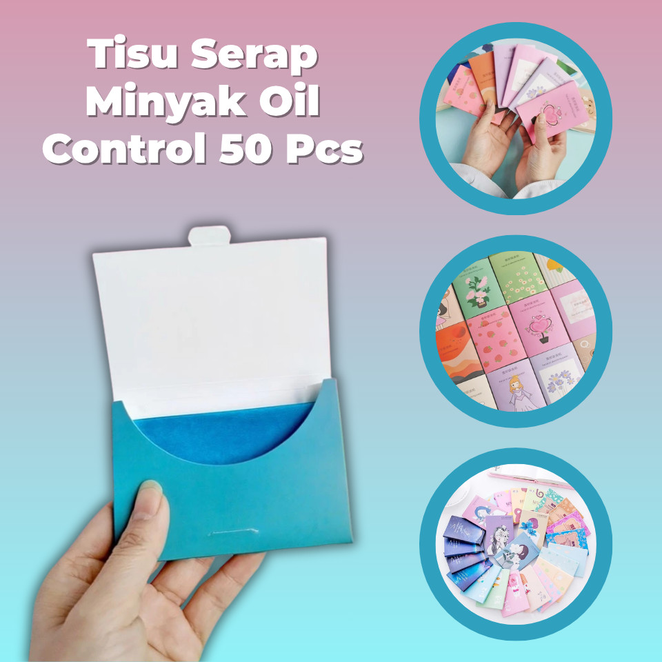5510 Kertas Linen Tissue Penyerap Minyak Tisu Linen Muka 50Pcs /  Tisu serap minyak  Oil Control Fil