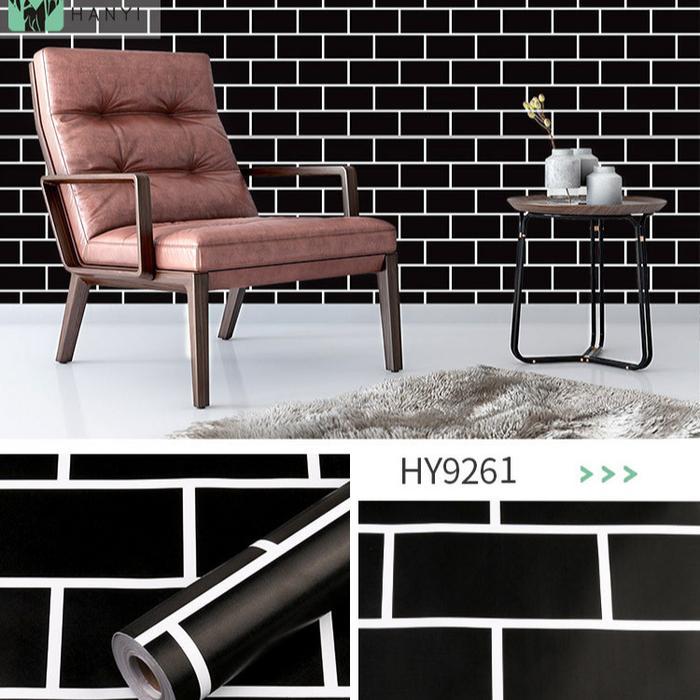 Wallpaper Dinding Bata Hitam Lis Putih - BATA HITAM LIS PUTIH