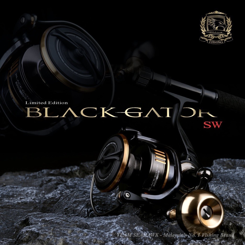 Reel TEAM SEAHAWK BLACK GATOR PG SW ( 10 BB ) Free kacamata Seahawk