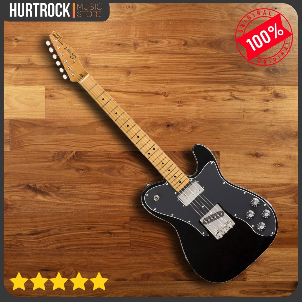 Squier Classic 70s telecaster custom electric guitar, maple fb, black