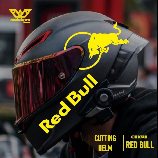 STIKER CUTTING REDBULL HELM  FULLFACE STICKER FULL SET