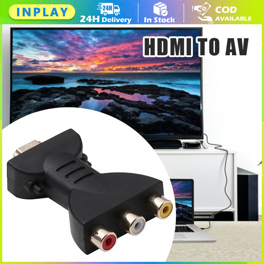 Konverter HDMI Ke AV Mini / HDMI To RCA Converter / Adaptor Audio Video Output 3 Warna / Kualitas Ga