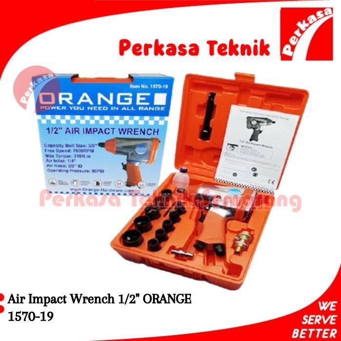 Bor Buka Baut Roda Mobil Angin Kompresor ORANGE Air Impact Wrench 1/2"
