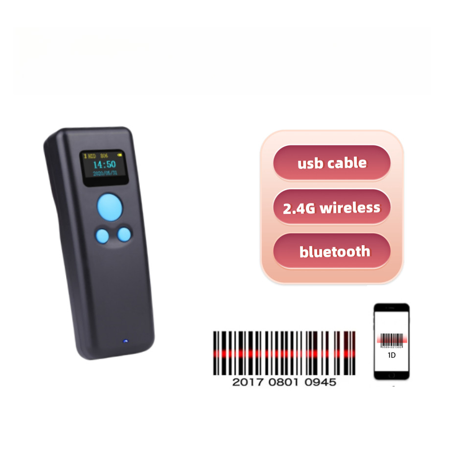 Portable scanner 2D Qr code Reader mini Scanner with screen