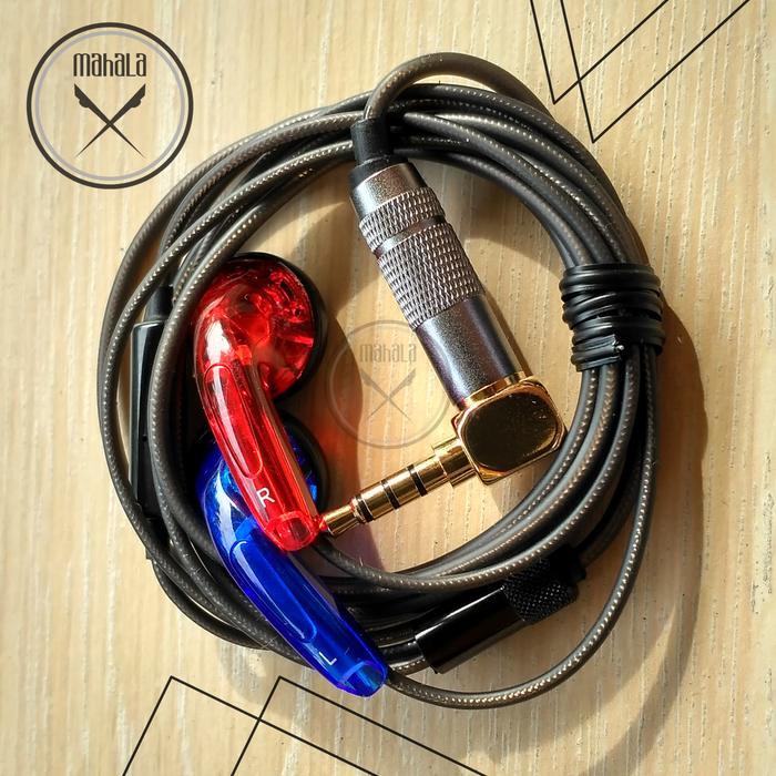 WAVEBOX Vido Recable with Mic feat. Oyaudah L-Shape Jack - Merah-Biru