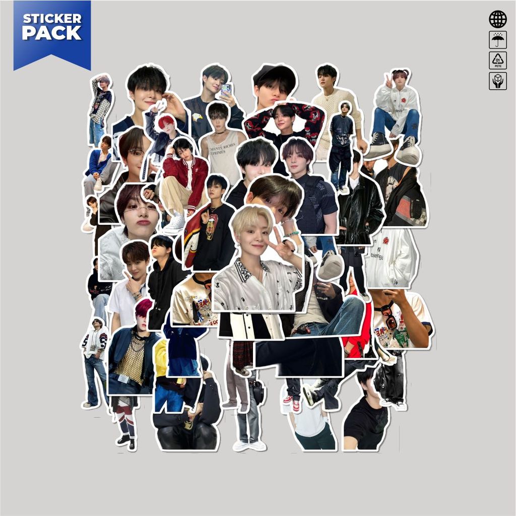 [100PCS]Stiker Pack Stiker PARK JIHOON (TREASURE) Aesthetic Vinyl Anti Air Dekorasi Sticker Laptop B