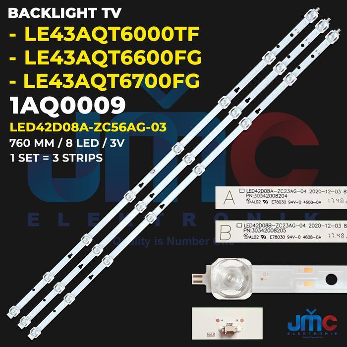 Backlight TV 43 Inch LE43AQT6000 LE43AQT6600 LE43AQT6700 Elmatu JMCPart