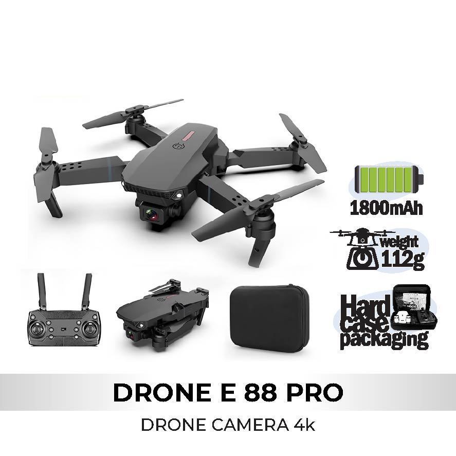 Drone E88pro 4K Ultra HD Foldable Drone Lipat Single Camera