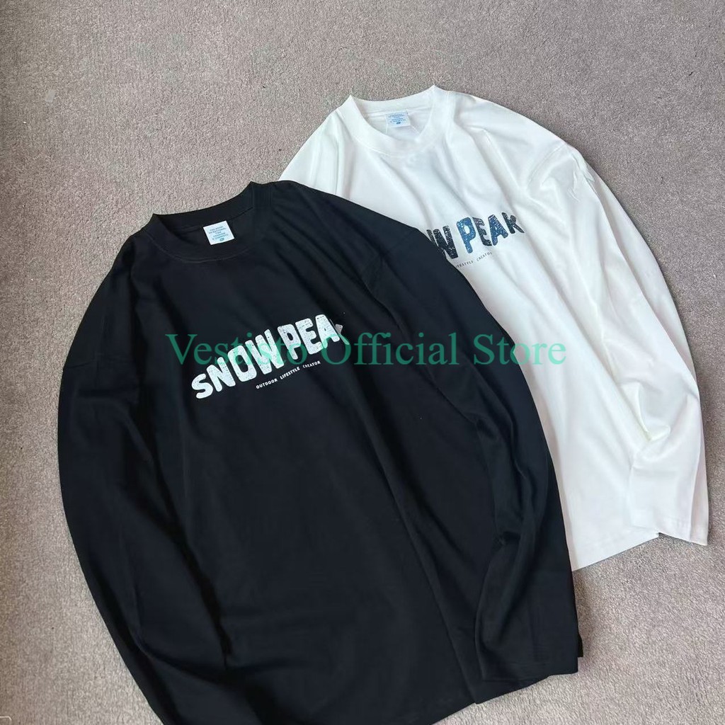 Snow Peak Hoodie Long Sleeve | Kaos Hoodie Cotton | Letter Print Round Neck Spring/Autumn