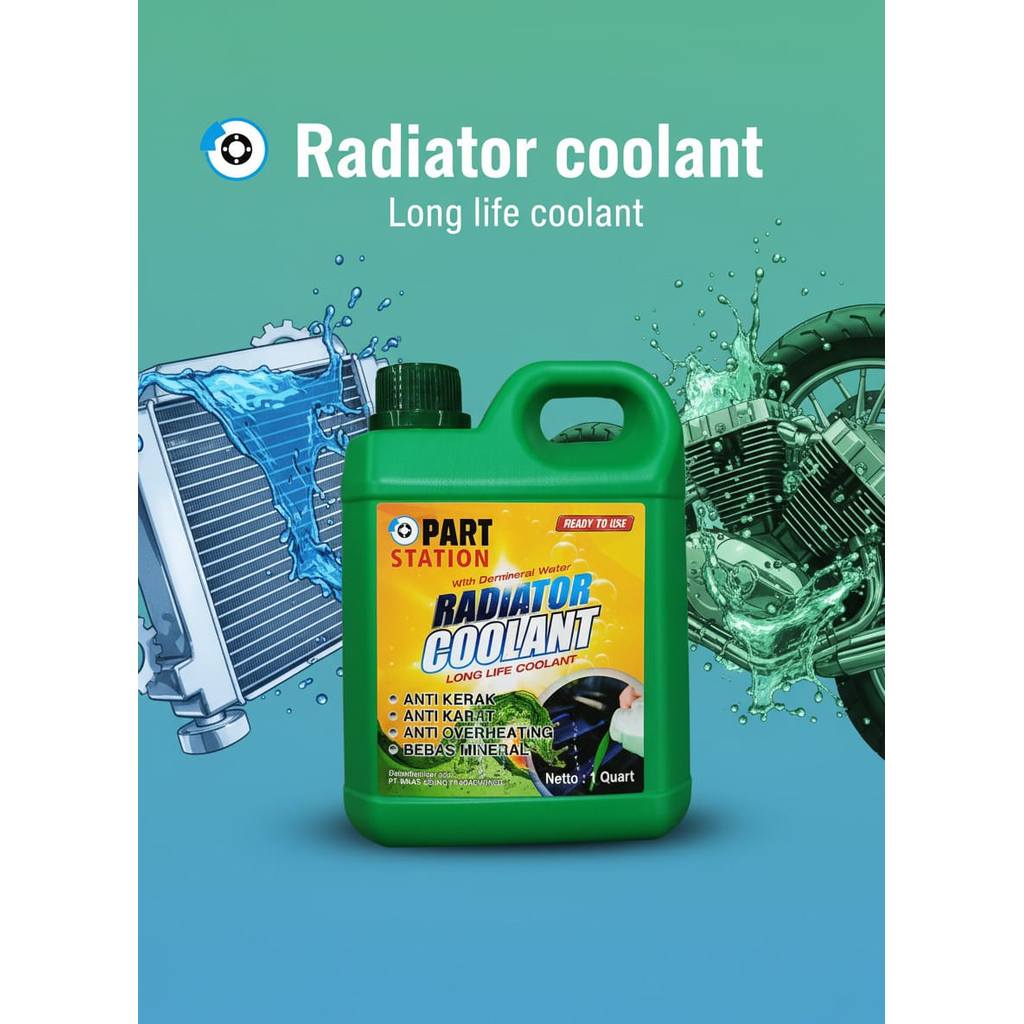 Partstation Air Radiator Coolant 1 Liter cocok untuk semua merek mobil & motor
