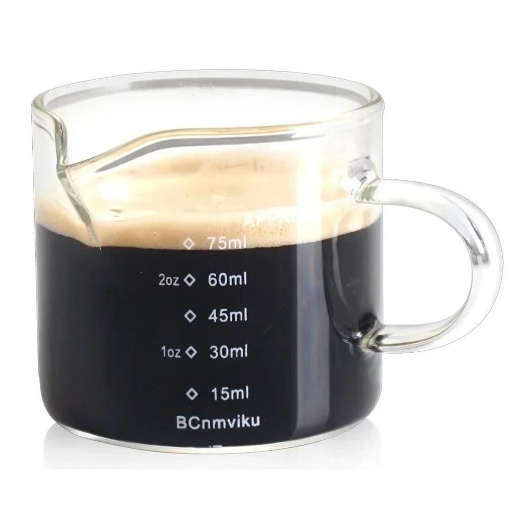 6075ML Shot Glass Measuring Cup, Espresso Liquid Glass Cup With Scale for Vodka, Whiskey, Tequila, L