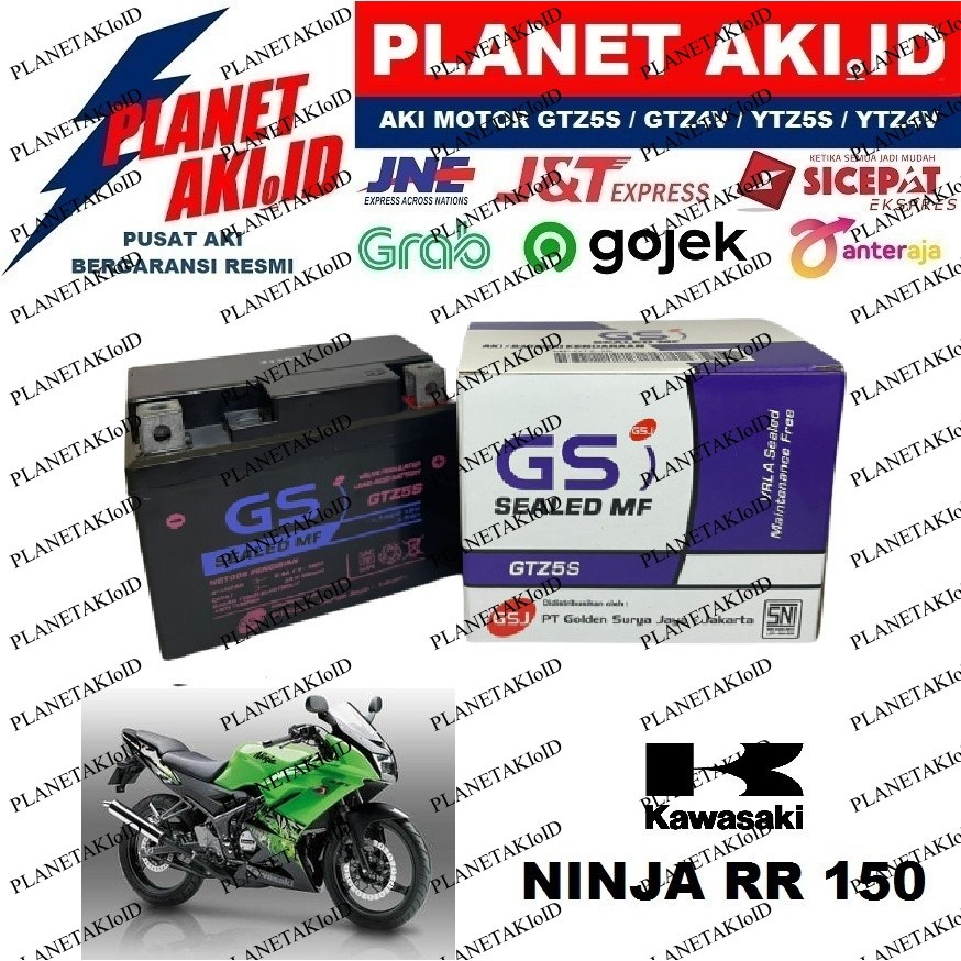 ANONNIA.ID Aki Motor Kawasaki New Ninja RR 150 Aki Kering Accu Kering MF GTZ5S