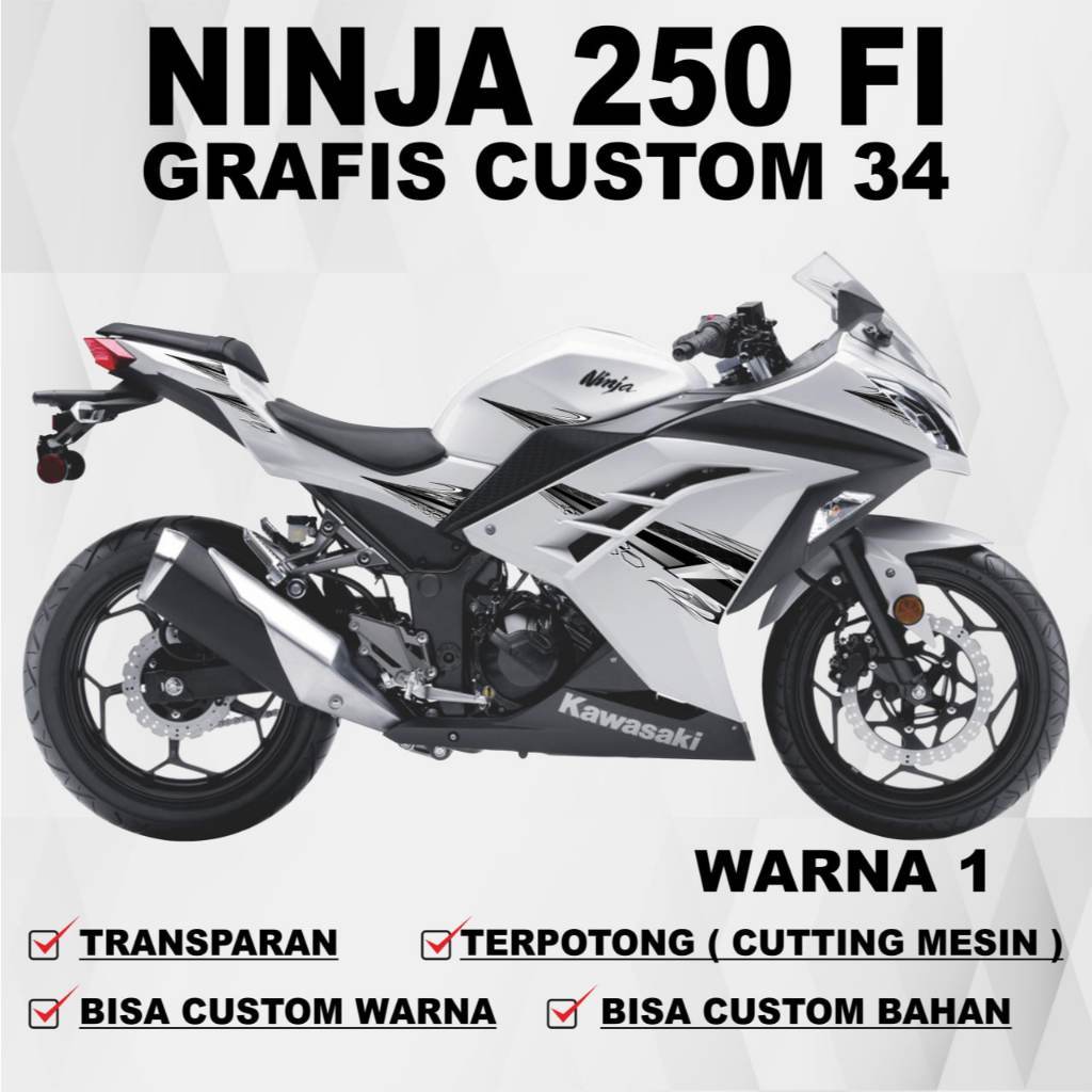 COD Stiker Ninja 250 FI  Striping Ninja 250 FI  Stiker Sticker Decal Transparan Ninja 250 FI Grafis 