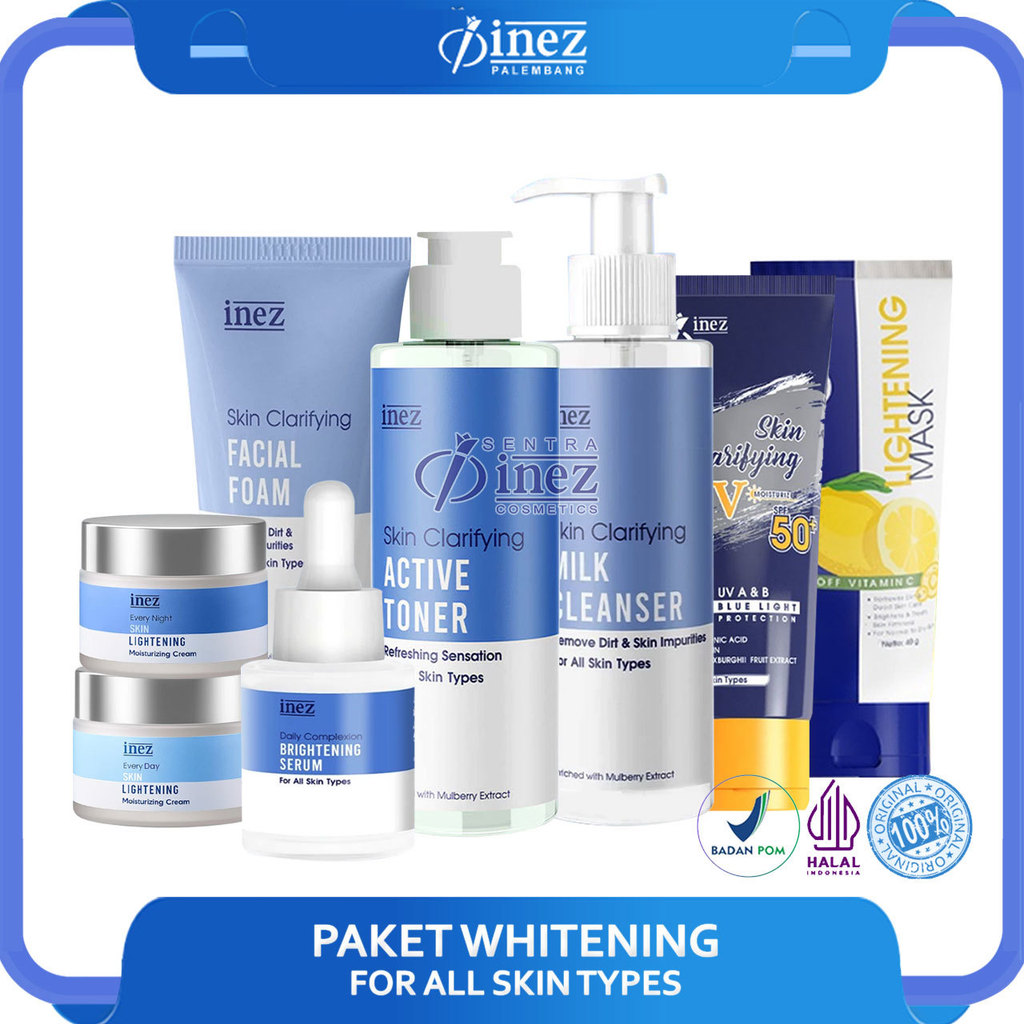INEZ Paket Whitening Skin Lightening Series Perawatan Wajah Glowing