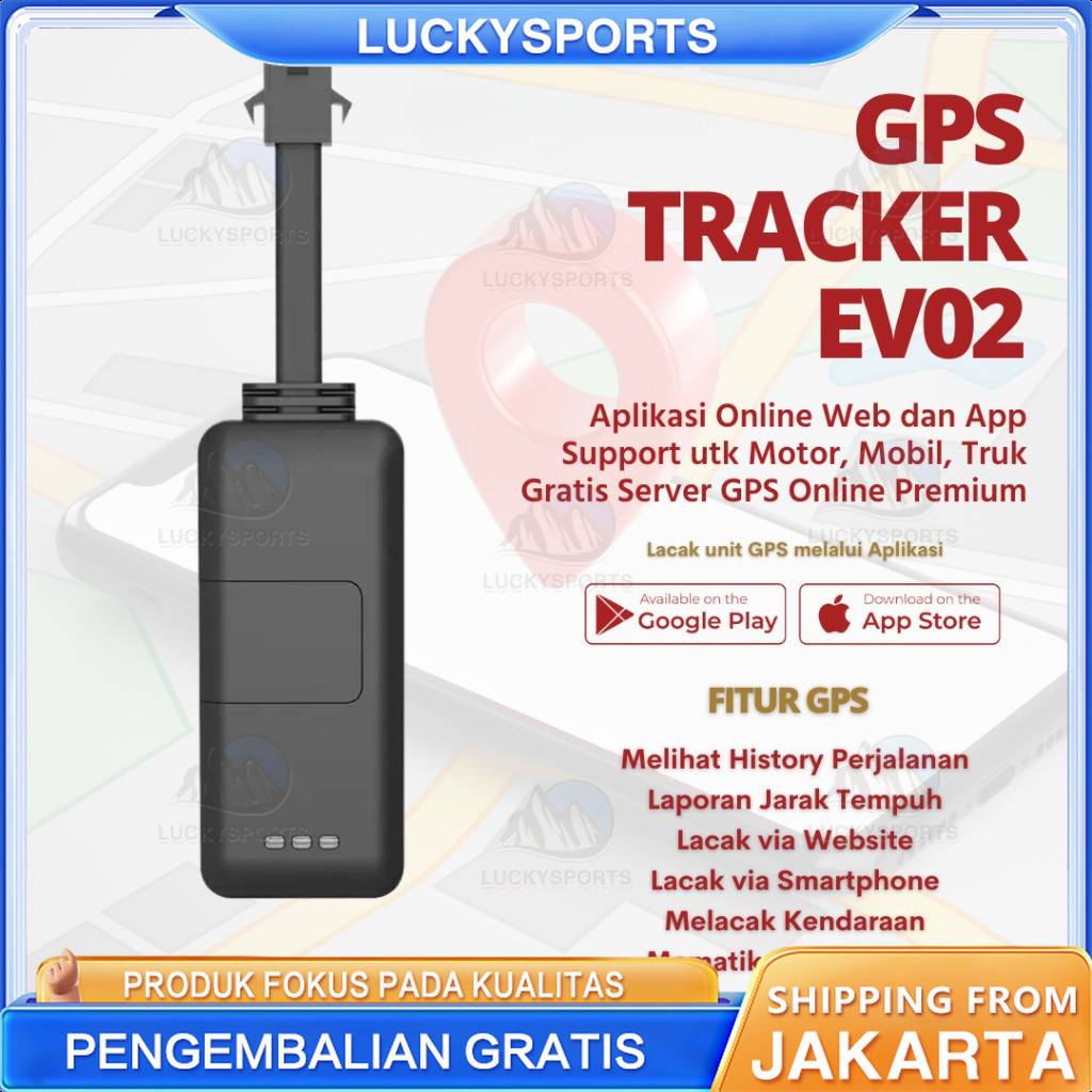 GPS Tracker Motor Mobil ONEWAY WANWAY EV02 | Gratis Server Online Web dan Smartphone