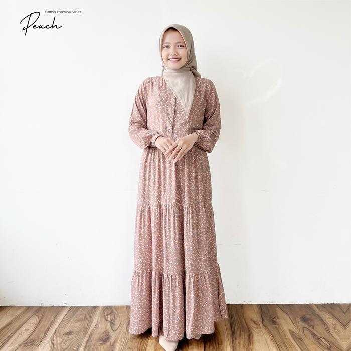 (NEW PRODUCT) Gamis Dewasa Motif Yasmine Series By Gamisa.Id - Bahan Rayon Viscose Premium Motif Can