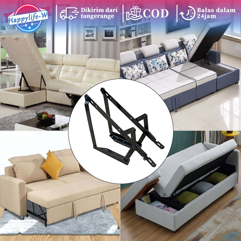 1 Pasang Mekanis Sofa Kasur Engsel Sofa Lipat Mekanis Sofa Bed Multifungsi Hinge Engsel