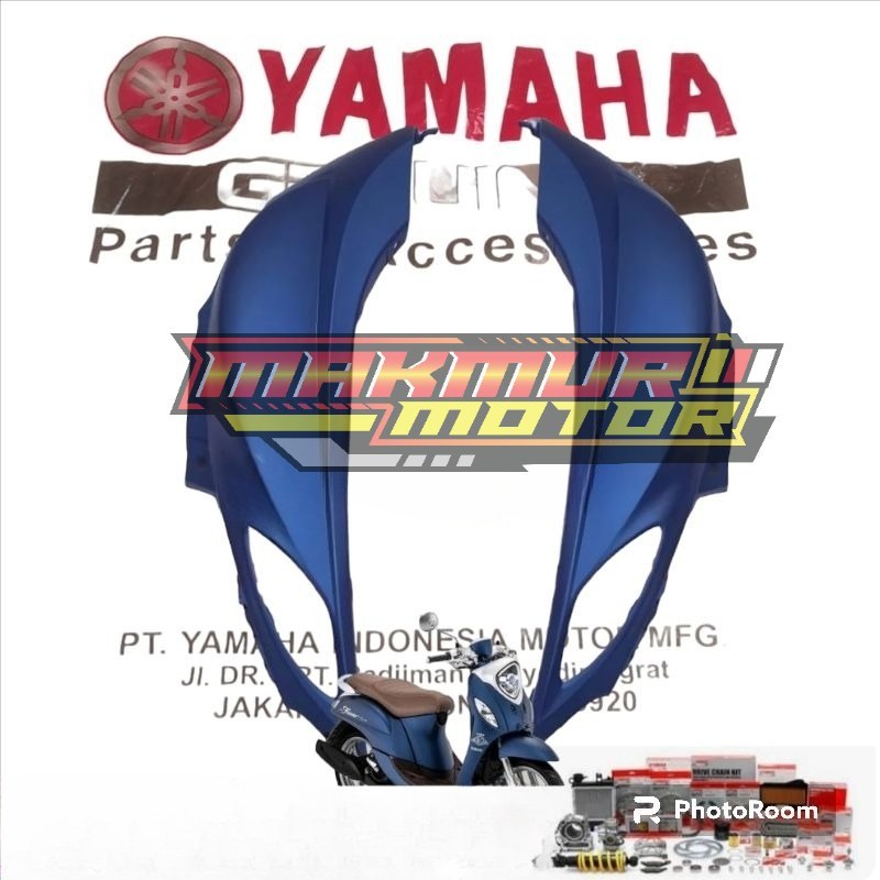 COVER BODY BELAKANG SAMPING FINO 125 GRANDE 2021 2022 BIRU DOF ORI YGP SEPASANG