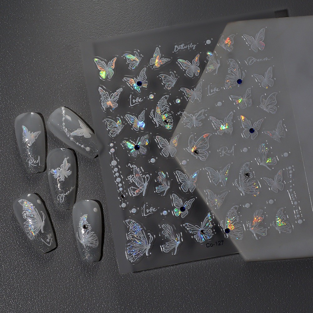 STICKU - Sticker Kuku Kupu-Kupu Butterfly 5D Sticker Timbul Sticker Botol Nail Art Sticker STK032