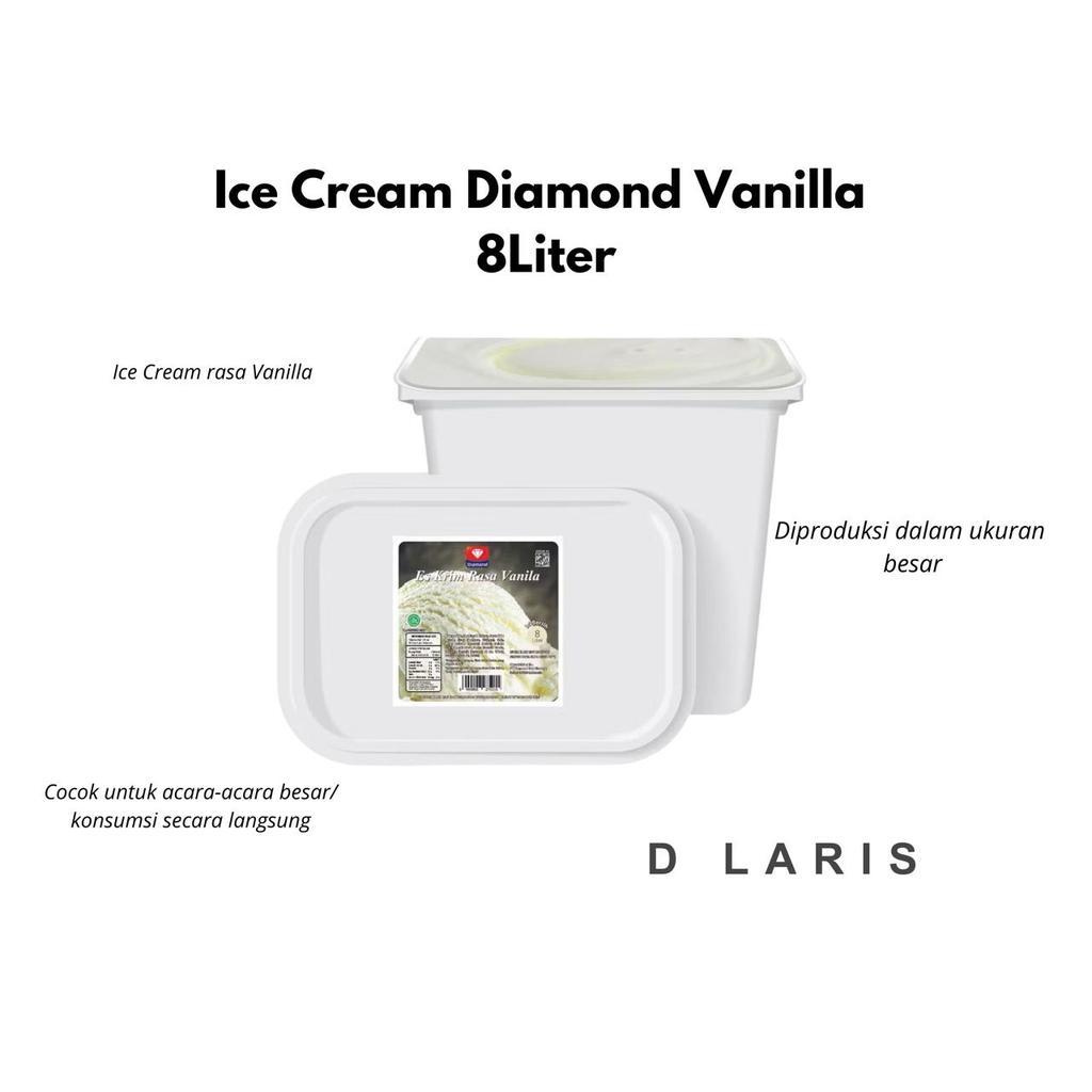 Ice Cream Diamond Vanilla 8liter es krim box besar 8L rasa vanila yang creamy lembut enak