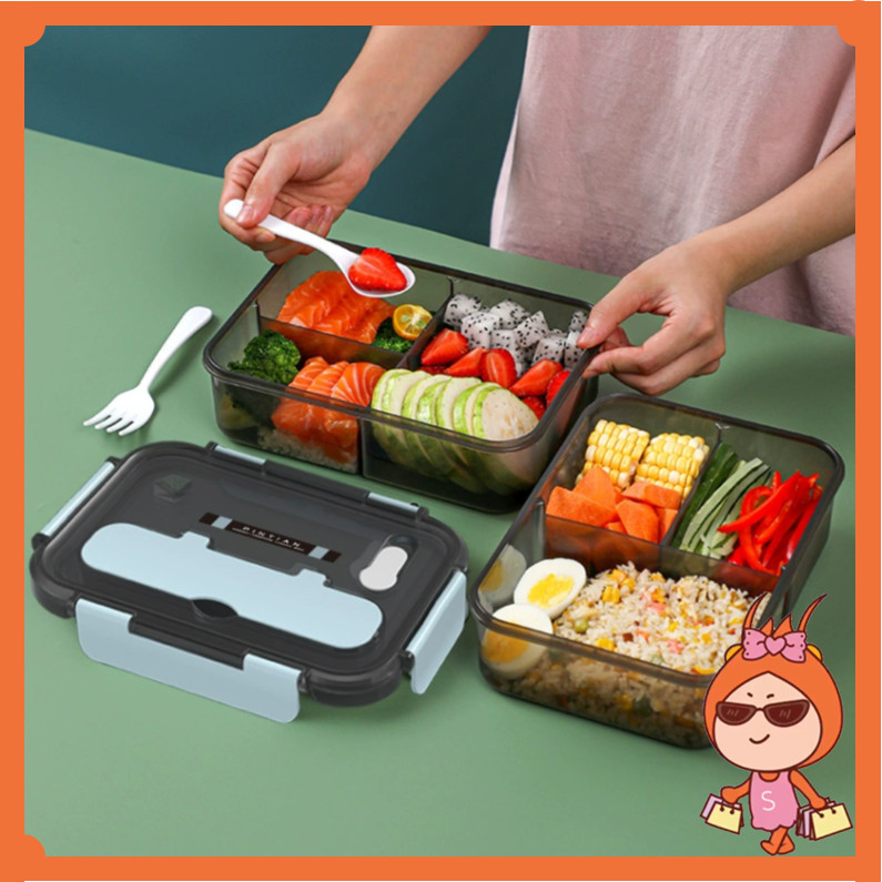 Reseller Welcome - H6770 Kotak Bekal Simpel Kekinian / Kotak Makan 3 Sekat  / Lunch Box Sekat 3 Port