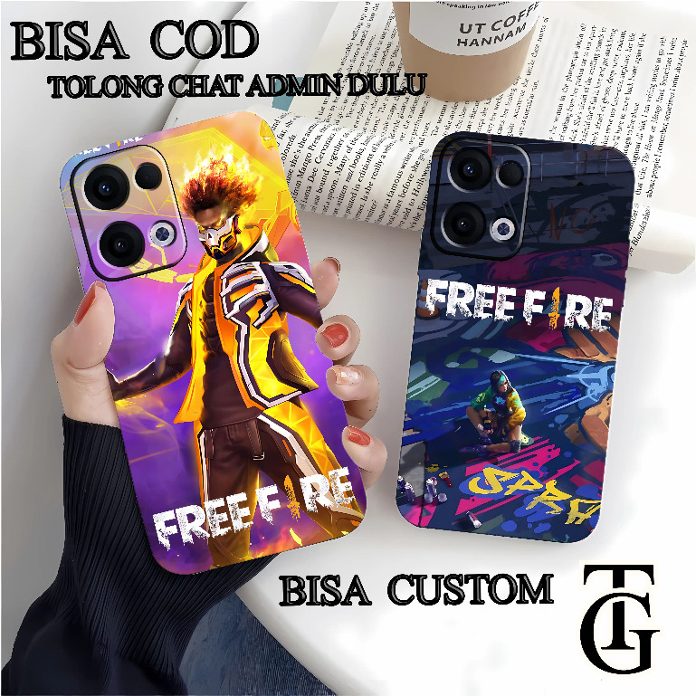 CASING SILIKON PREMIUM MOTIF FREE FIRE UNTUK FOR OPPO A3X A60 A3 PRO 5G A1k A3s A5 A5s A12 A11k A7 A