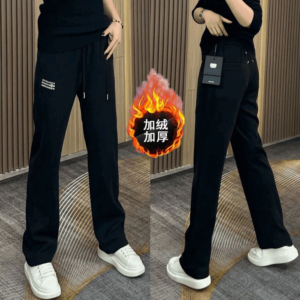 Celana kasual pria lurus, celana olahraga longgar, celana kasual pria lurus, celana olahraga longgar