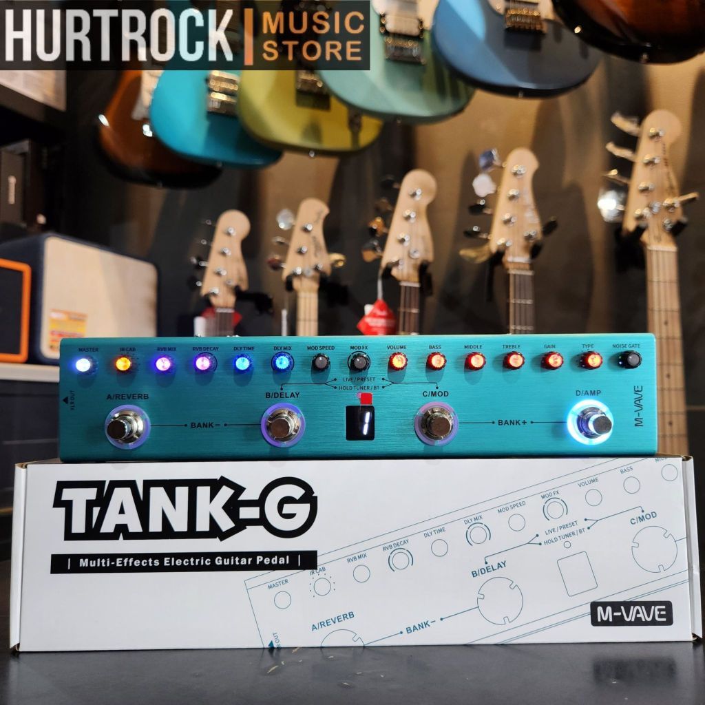 M-Vave Tank G Strip Guitar Gitar Effect Pedal Battery Built In - M VAVE TANK G EFEK GITAR Mvave