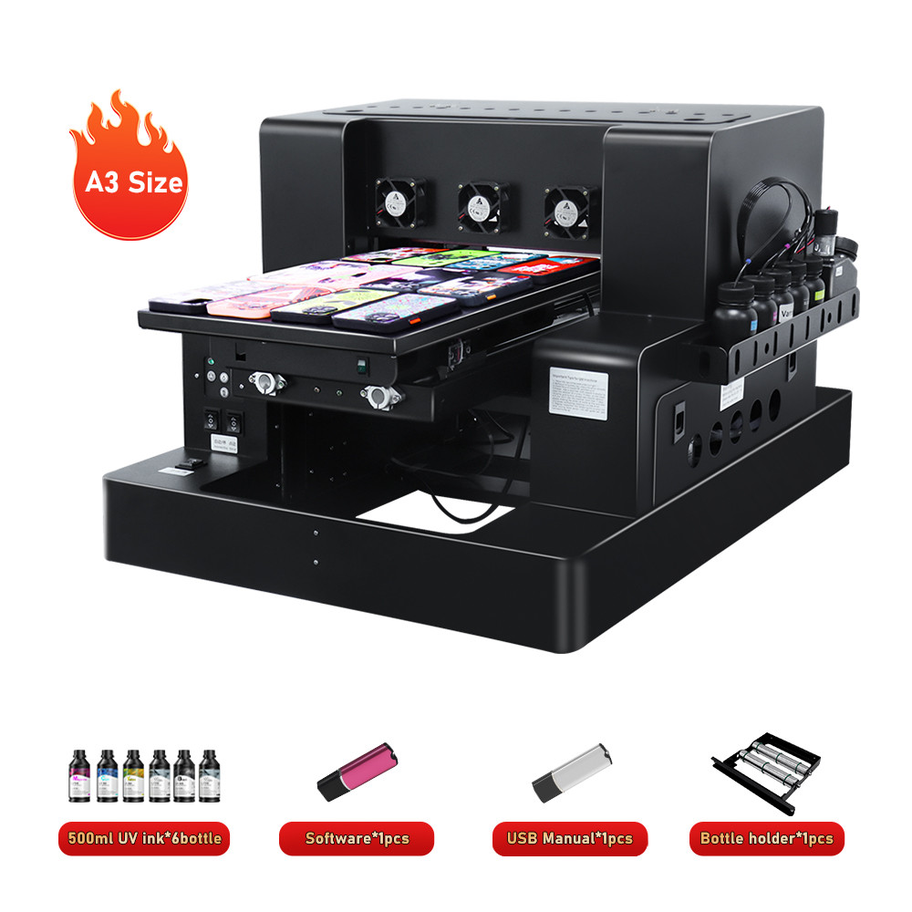 A3 UV Printer XP600 UV Flatbed Printing Machine A3 UV DTF Printer For Pen Bottle Wood UV Flatbed Pri