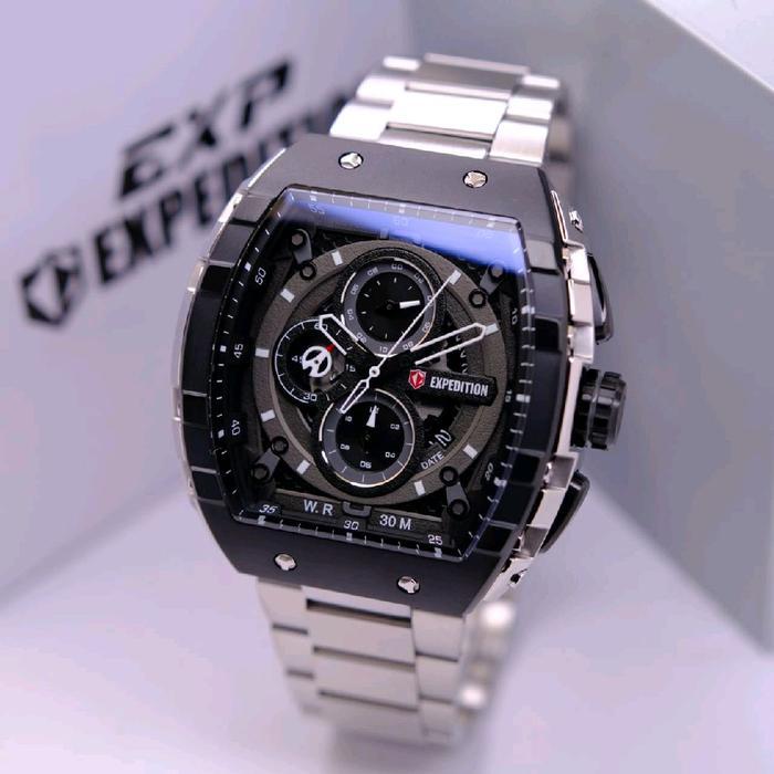 Jam Tangan Expedition E6782 Pria - Garansi Resmi 1 Tahun - Watches - silver black